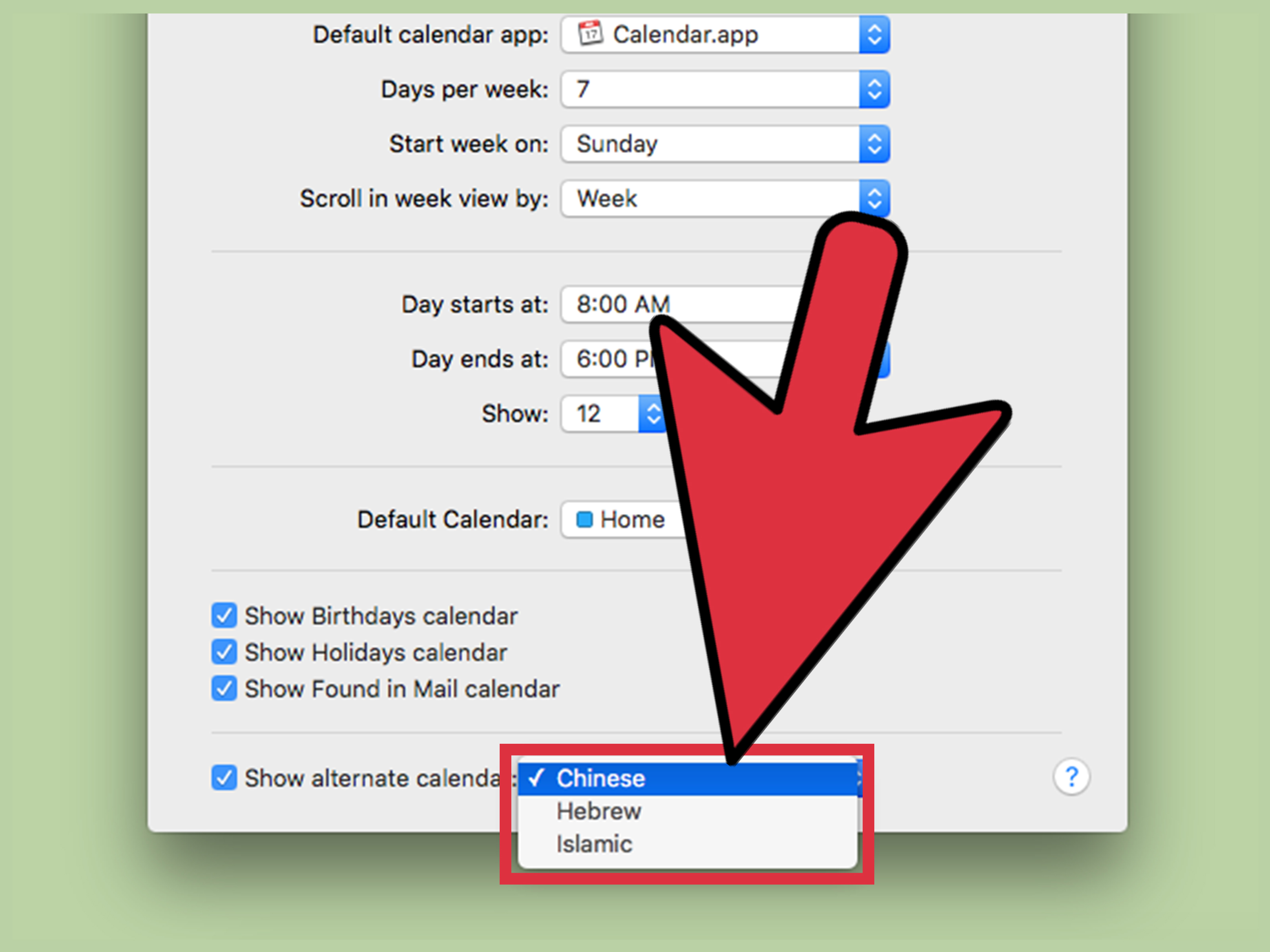 How to change default calendar app on mac windows 10